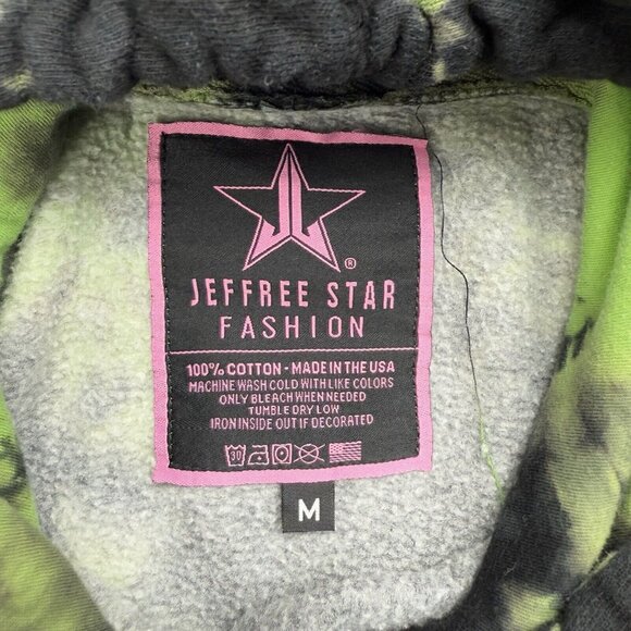 Jeffree Star Fashion Mens M Green Tye Dye Hoodie Sweatshirt Jacket - Picture 5 of 6
